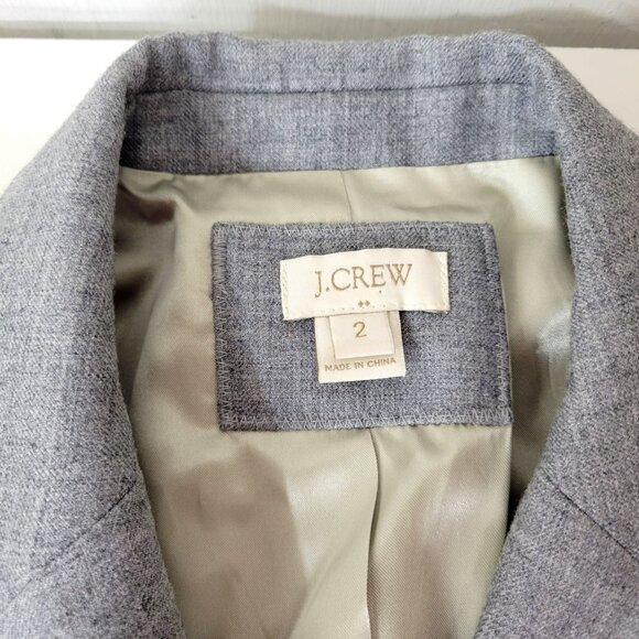 J.Crew Womens Grey Wool Blazer Size 2 - Picture 3 of 4